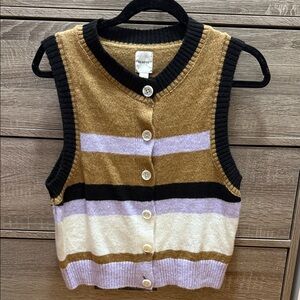 Maeve Multicolor Button-Up Sweater Vest